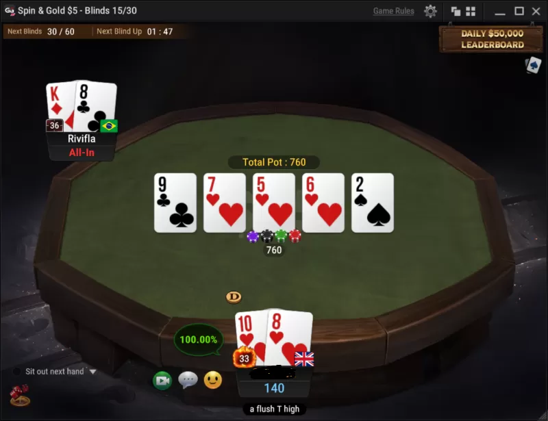 Spin & Gold Poker gameplay