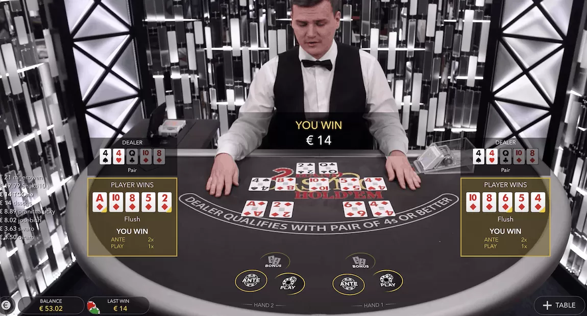 2 Hand Casino Hold’em gameplay