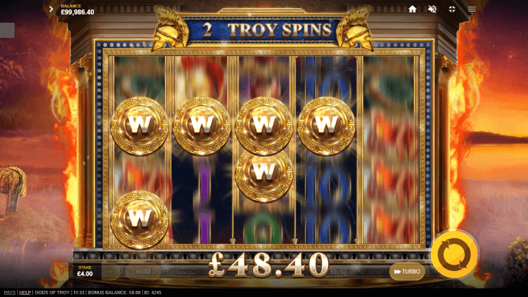 gods of troy spins